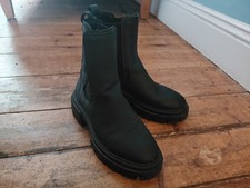 Ladies Schuh Vegan Friendly Black Chunky Ankle Boots  Size UK4. EU37