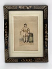 Original Grimaldi Clown Georgian Hand Coloured Engraving c1820 Cruikshank Framed