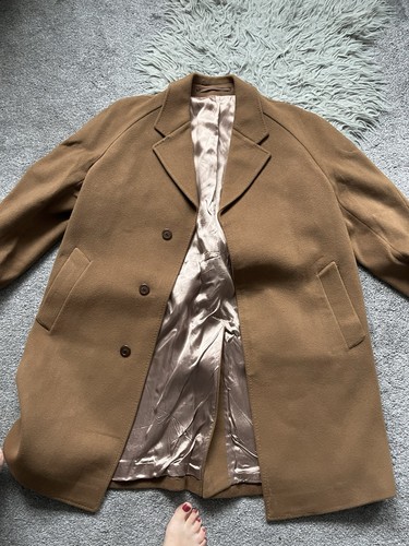 Crombie brown overcoat - overcoat, xl