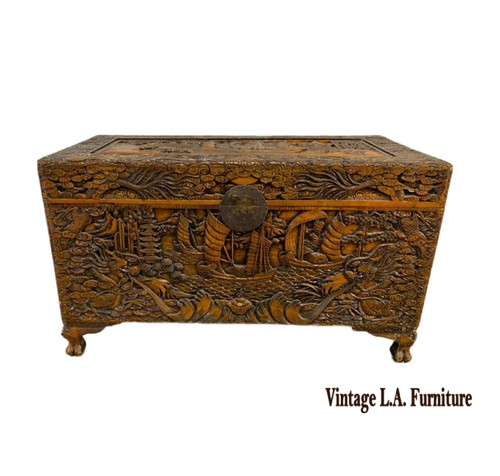 Vintage chinese camphor chest - vintage,