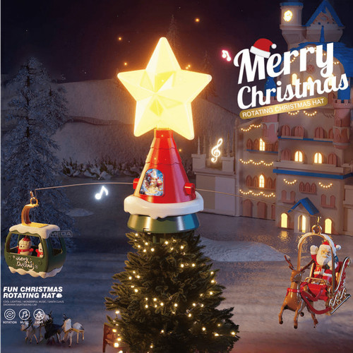 Christmas tree rotating topper - christmas,