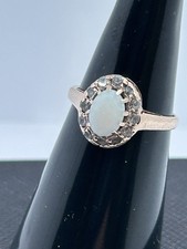 9ct Gold White Opel & Diamond