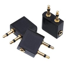 3Pcs Dual 3.5mm Aircraft Plug Converter   Adaptor Plug for Headphones
