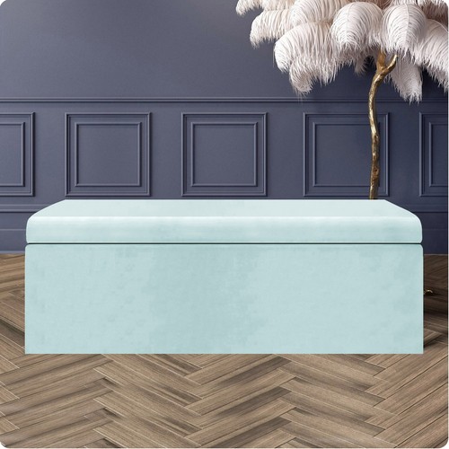 Velvet ottoman storage - ottoman,