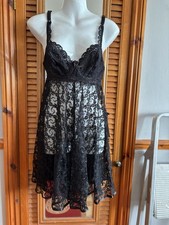 Vintage Black Lace Babydoll Nightie - Full Sweep Size 34-38b by Ravage Cir. 80s