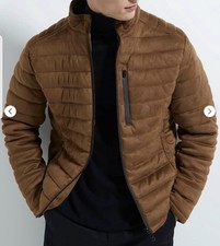 ZARA SUEDE PUFFER JACKET MEN-