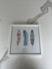 Square 3 Feathers Wall Art 30 cm