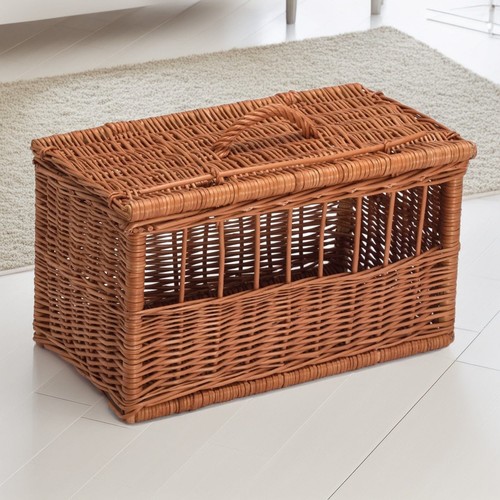 Wicker pet carrier basket - wicker,
