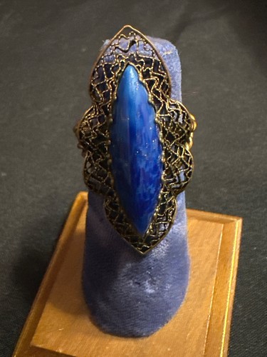 Antique gold lapis ring - antique,