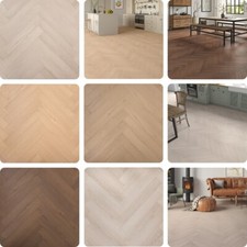 Herringbone Luxury Laminate Flooring Water Resistant Click Fit Floor 8mm Thick