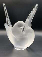Lalique France Crystal Vase Figurine Frosted Glass Sylvie Doves