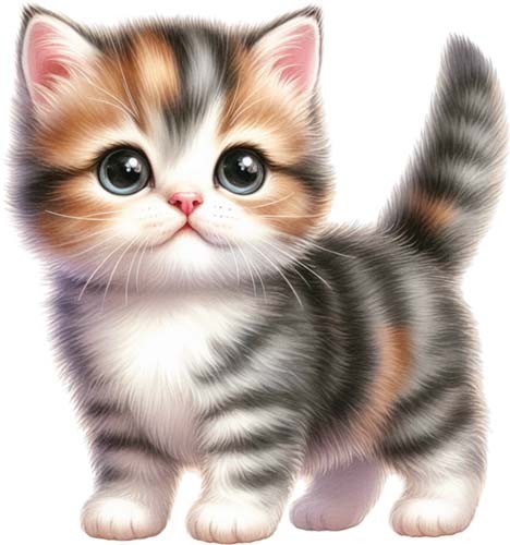 Colourful baby kitten - kitten, cat