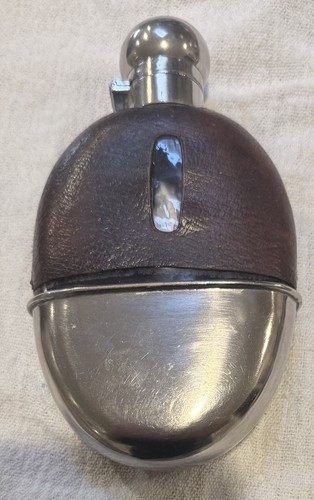 Vintage leather glass and - leather,