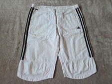 WOMENS WHITE ADIDAS 3/4 SHORTS - SIZE 12