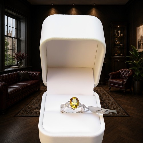 New 9ct white gold - gold, heliodor