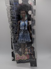 Barbie Fashionistas Doll #25 Blue Brocade African American- Damaged Packaging 