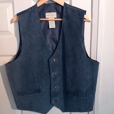 THE ARIZONA CO. BLUE SUEDE WAISTCOAT WEDDING/PARTY/COCKTAILS/CLUB/GIG/CASUAL  L