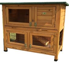 Rabbit Hutch Guinea Pig ferret roger natural 2 tier double decker clean easy
