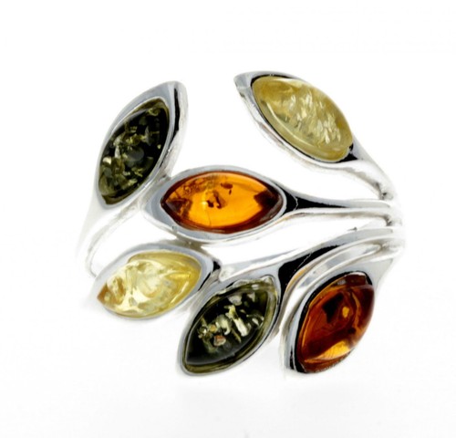 Multicoloured baltic amber 925 - multicoloured,