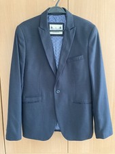 The Spitalfields Clothing Co Dark Navy Blue Polka Dot Suit Jacket Blazer 42R
