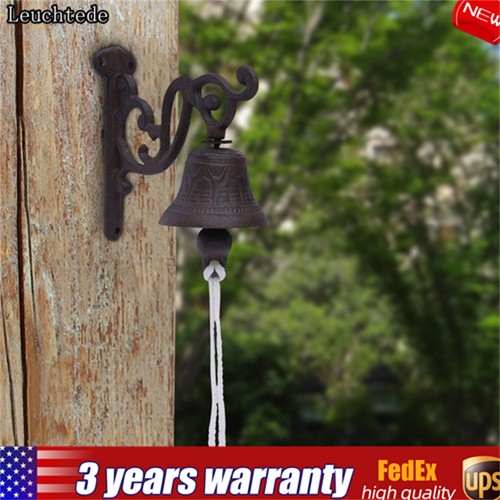 Vintage cast iron door - iron, bell