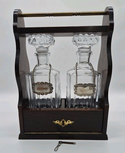 Vintage wooden tantalus - vintage,