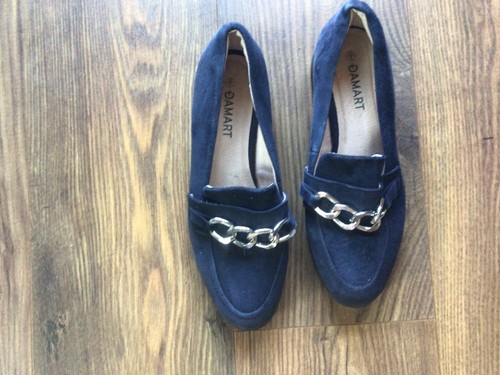 Navy damart suede shoes - shoes, size