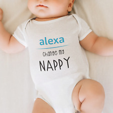 Alexa Change My Nappy Babygrow - Funny Joke Baby Vest Newborn One Piece