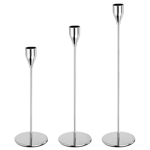 Silver candlestick taper - silver,