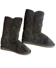 PRIMARK BLACK FAUX SUEDE COSY FUR LINED BOOTS  WOMENS (FITS M 5-6) (7 on Label)