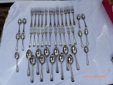 44 PIECE  NICKEL SILVER OLD ENGLISH CUTLERY SET