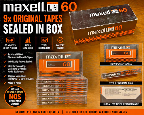 Vintage maxell 60 blank - 9x,