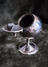 Vintage 1960s Chrome Ball Ashtray With Flip-Out Lid