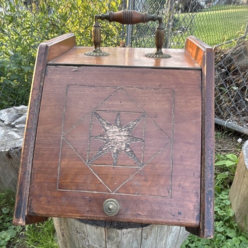Vintage wood coal scuttle - wood,