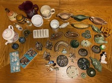 WADE Job Lot Whimtrays dogs Trinket Log toast jug whimsies aqua fish Viking vase