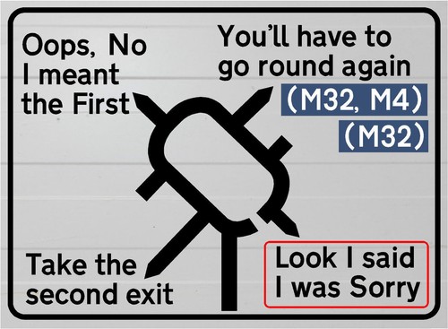 Funny roundabout road sign - funny,