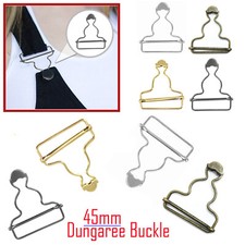 Dungaree Fasteners Clip Brace Buckles in Silver or Antique Bronze Gold