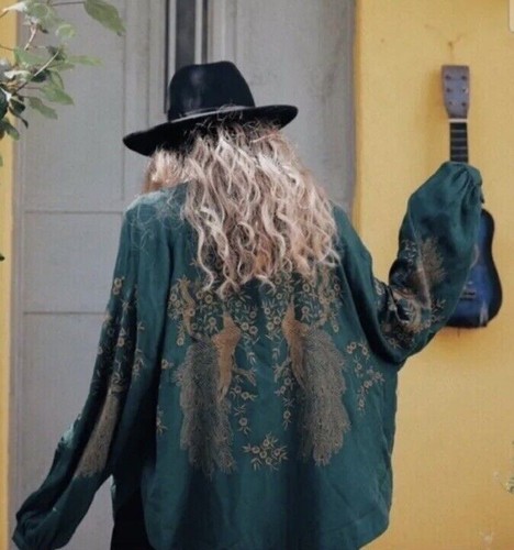 Zara green gold - green, embroidered