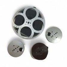 4 Old Vintage Metal Film movie Reels 14” Kershaw Leeds Kalee London Mixed Size