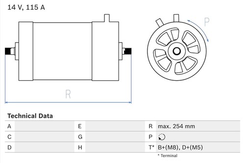 Alternator 14v bosch fits - alternator,