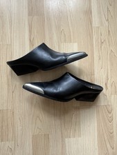Zara Leather Steel Toe Mules