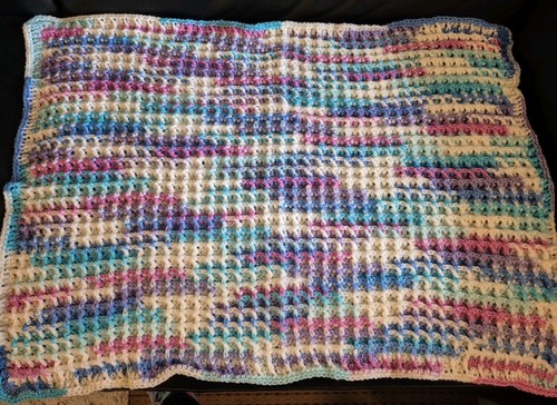 Waffle crochet blanket size - crochet,