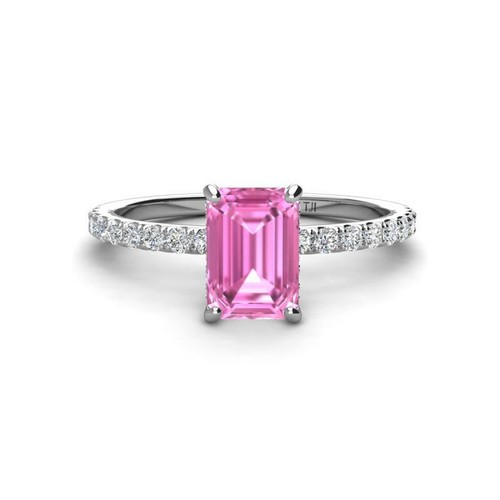 Emerald cut pink sapphire - cut,