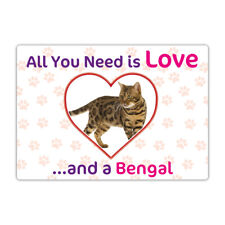 All You Need is Love and a Bengal Cat Self-Adhesive Vinyl Sticker Cat Lovers