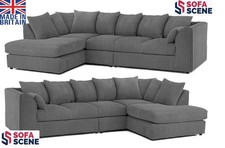 XL JUMBO CORD CORNER SOFA SET LEFT / RIGHT HAND /5 SEATER SUITE EXCLUSIVE