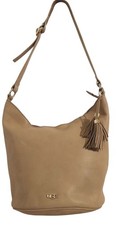 UGG Soft Beige Leather Medium Bucket Shoulder Bag