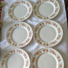 Royal Kent - Bone China - 6 Dinner Plates with Gold Rim -  Vintage.