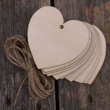 10x Wooden Curvaceous Heart Craft Shape 3mm Ply