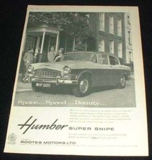 1959 Humber Super Snipe Car Ad, Space, Speed, Beauty!!