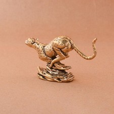 Brass Leopard Ornament Fengshui Leopard Figurine Art Crafts Cheetah Statue